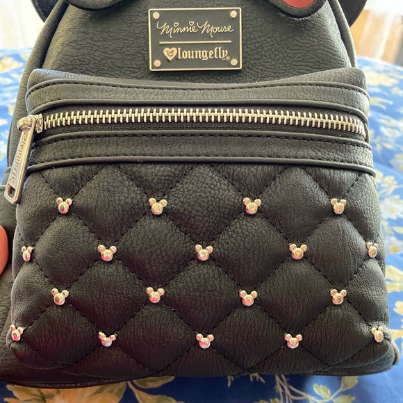 LOUNGEFLY DISNEY MINNIE MOUSE STUDDED BACKPACK - Picture 2 of 15